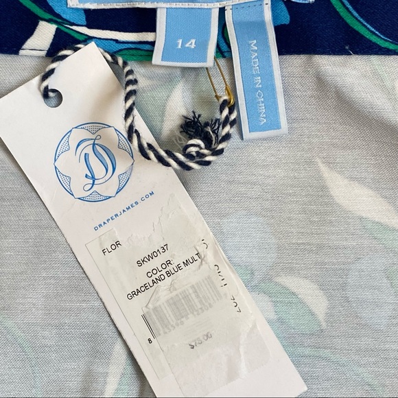 Draper James Floral A line Skirt Graceland Blue - Picture 9 of 11